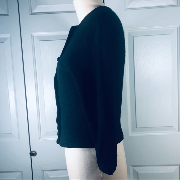 Vintage Lambswool Blend Cardigan Black Sweater Size Small-Medium - Picture 12 of 14